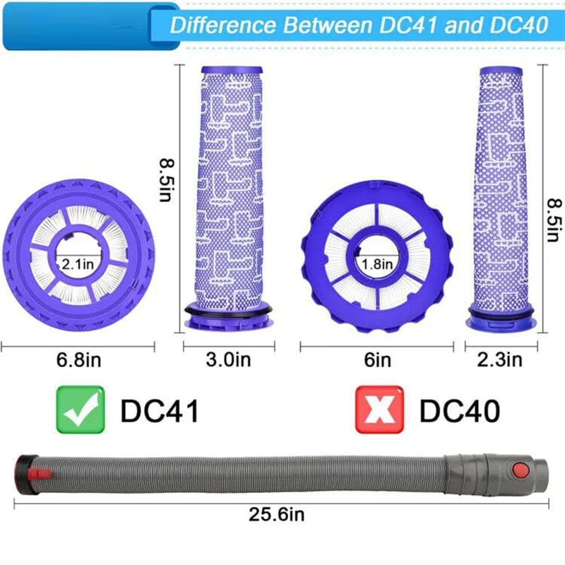 Para dyson dc41, dc65 & up13 up20 série animal aspirador de pó filtros + mangueira peças de reposição acessórios 920769-01 & 920640-01-a