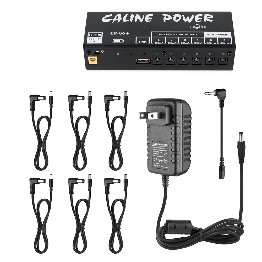 

Caline CP-06+ Rechargeable Power Supply Provides 6 Independent Outputs Anti-Interference And Anti-Ground Noise Guitar Parts