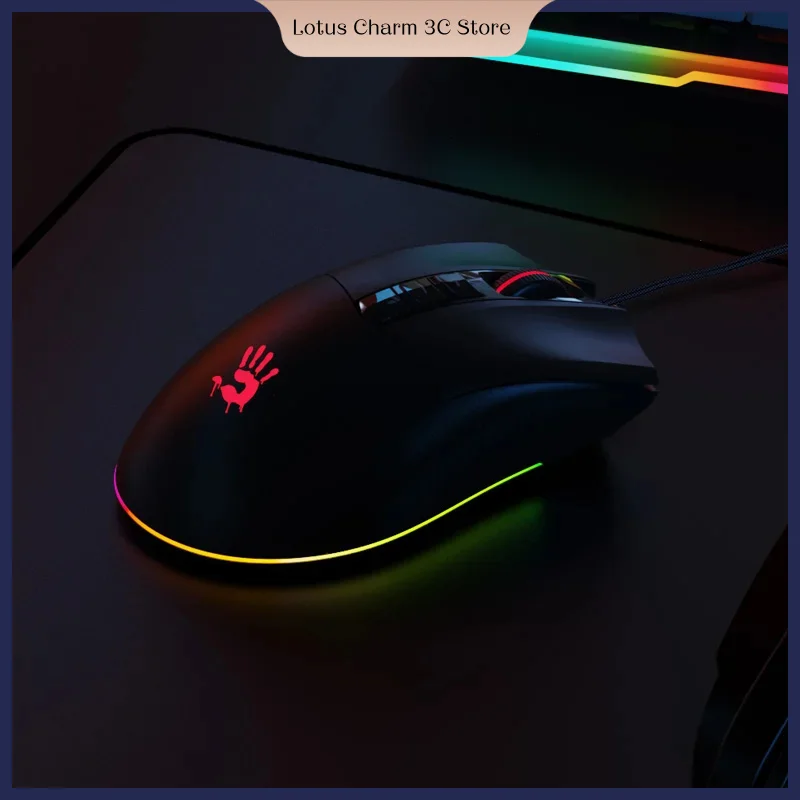 A4tech Bloody Es9 Pro E-Sports Game Wired Mouse Low Delay Ergonomics Rgb Light Gaming Mouse Computer Laptop Accessory Gamer Gift