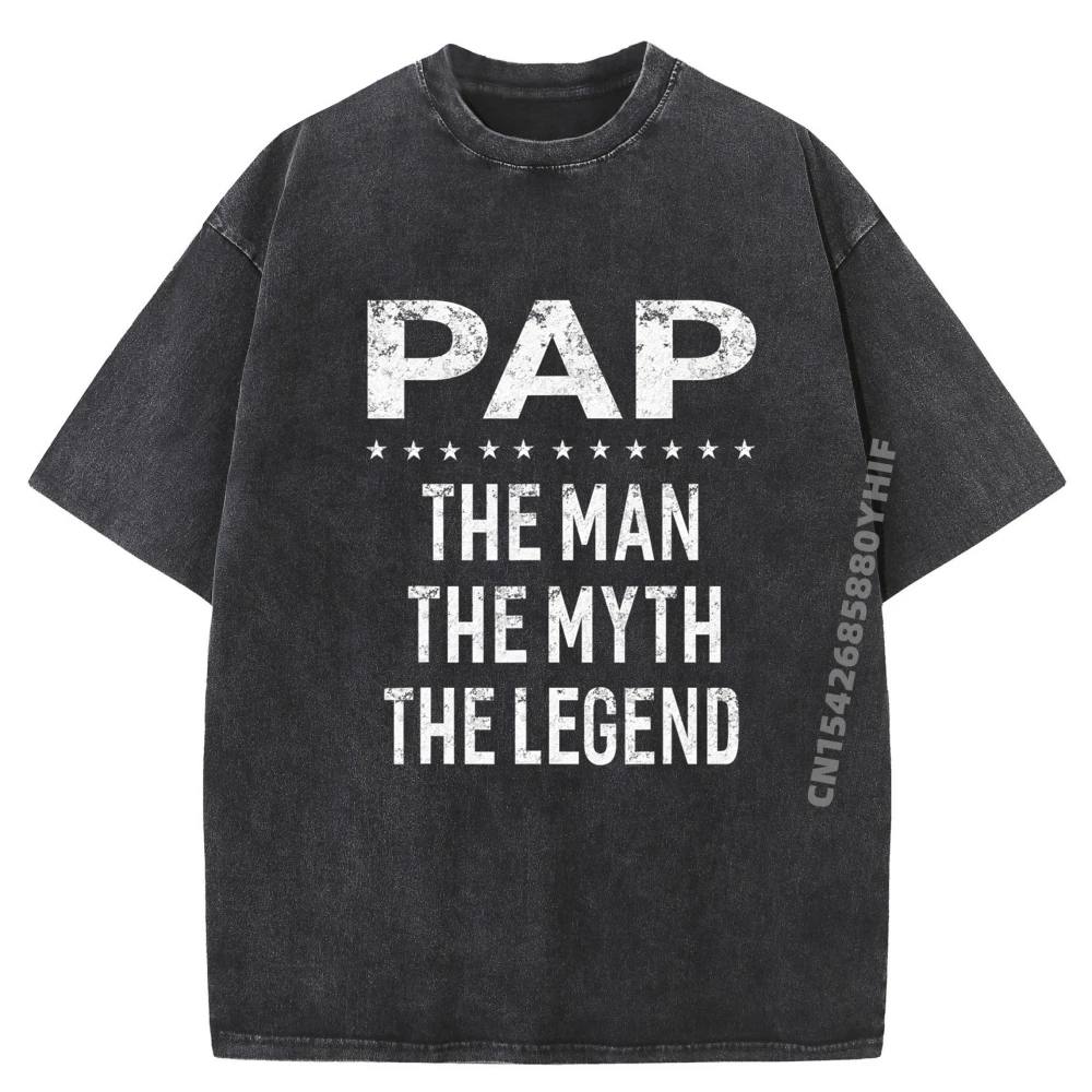 

Pap The Man The Myth The Legend Grandpa Mens Designer T Shirt Men Tops Tees Letter Printed Soft Washed Clothes