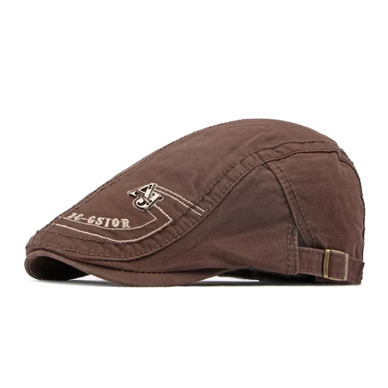 Four Seasons Cotton Letter Embroidery Newsboy Caps Octagonal Cap Men and Women Painter Beret Hats 111