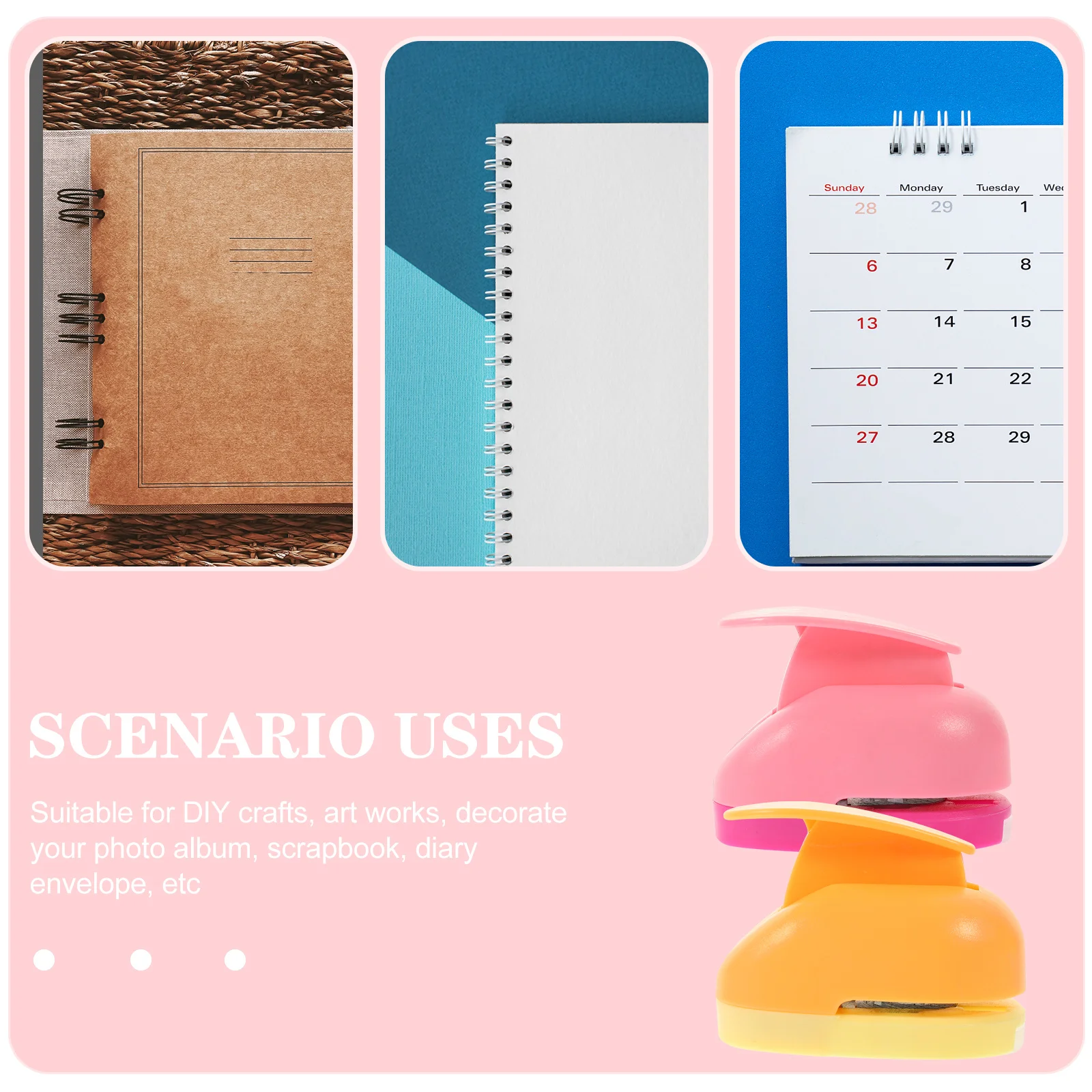 

2Pcs Craft Hole Punch Shape Paper Puncher for DIY Scrapbook Photo Album Card Making Label Creation Portable Creative Art