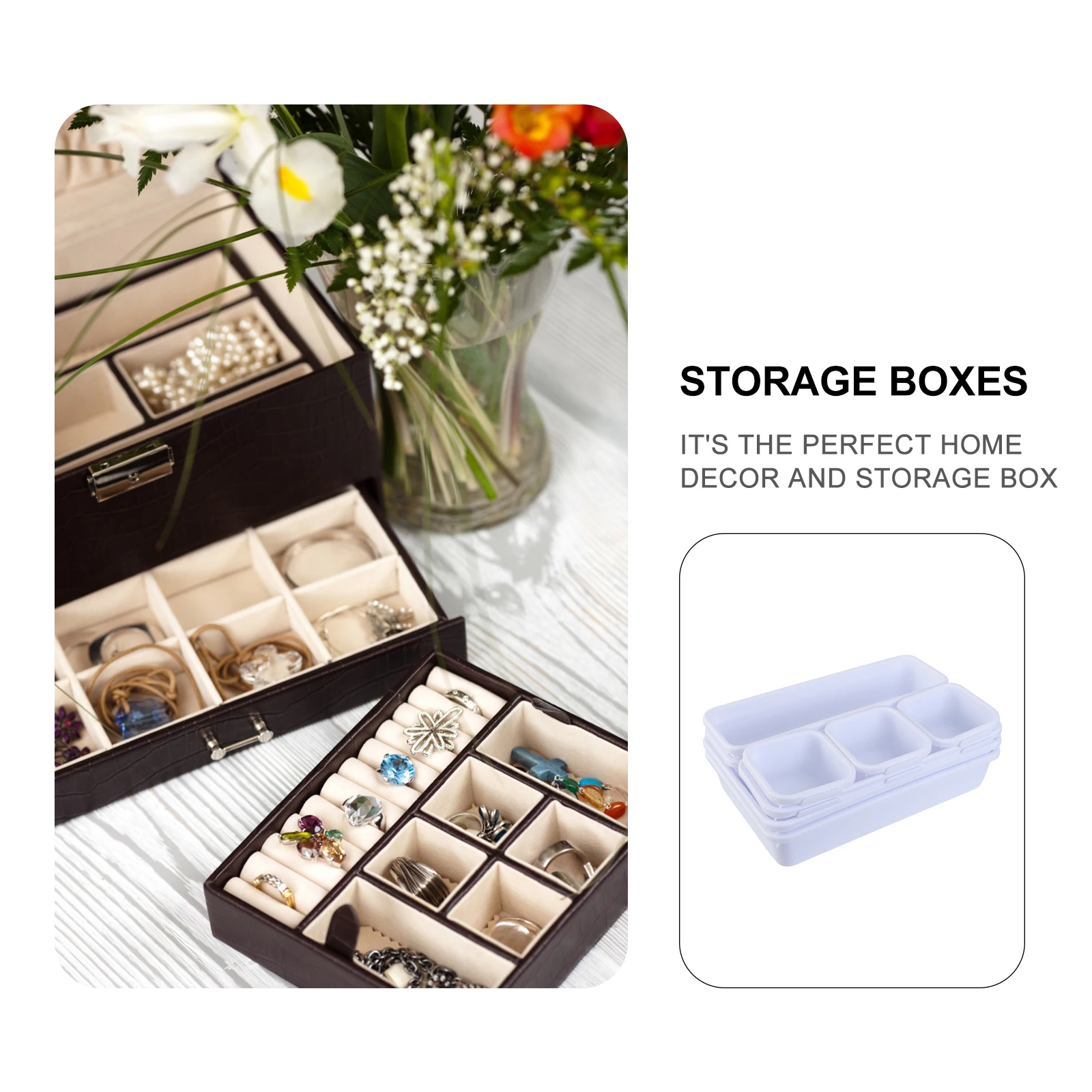 

8pcs Plastic Sundries Storage Box Large Capacity Desktop Organizer Home Household Space Saving Gift Friends Family
