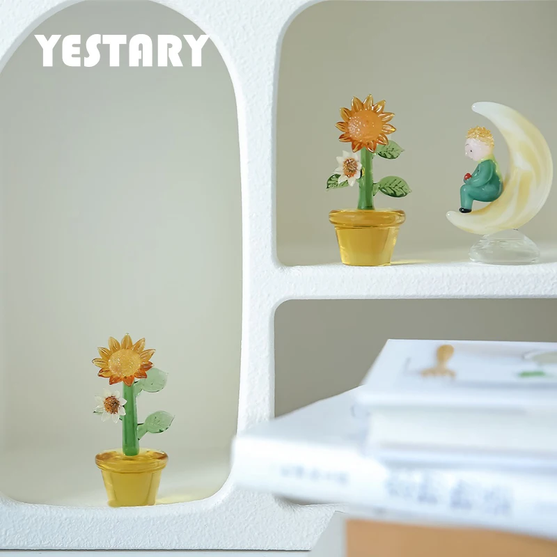 

YESTARY BJD Dollhouse Miniature Decorations Toys Glass Ornament For 1/6 1/4 Blythe Doll Accessories Miniature Items Sunflower