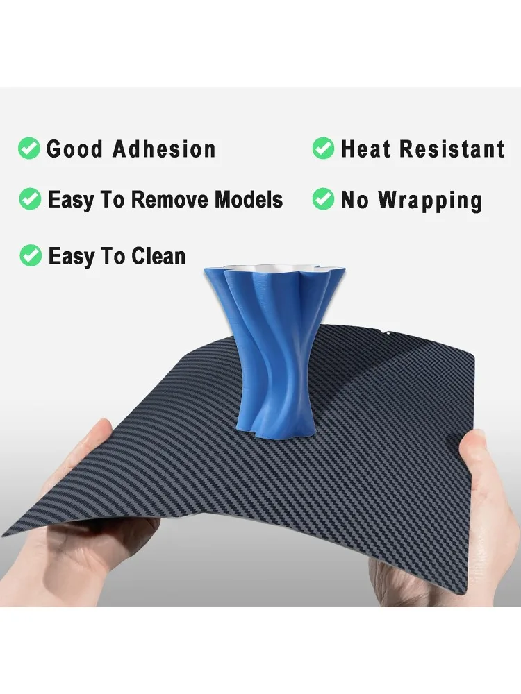 Glatte PEO+PET-Kohlefaserplatte 360x369mm für Anycubic Kobra S1 Max 3D-Drucker Bauplatte Flexible PEI PET PEO PEY Druckplatte