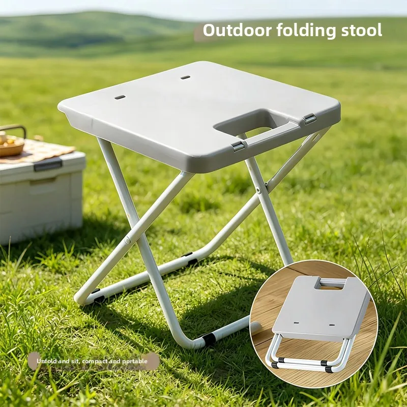 Camping Stools，Outdoor Camping, Folding Plastic Picnic, Foldable Iron Foot Stool, Portable Barbecue Stall for Outdoor Use，Hiking