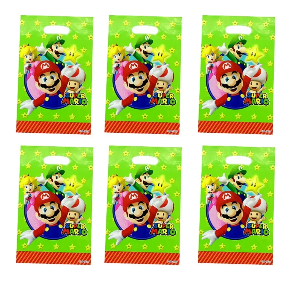 Mario Bro Gift Bags Birthday Decoration Game Liugi Goody Biscuit Package Candy Bag Baby Shower Kid Boys Gifts for Party Supplies