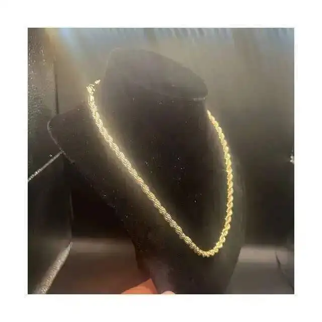 

Цепочка из веревки с покрытием из желтого золота 18 карат - Ожерелье - 5 мм - Нержавеющая сталь - Позолоченная - Веревочная цепочка - Ювелирные изделия - Идеальный подарок Forhim