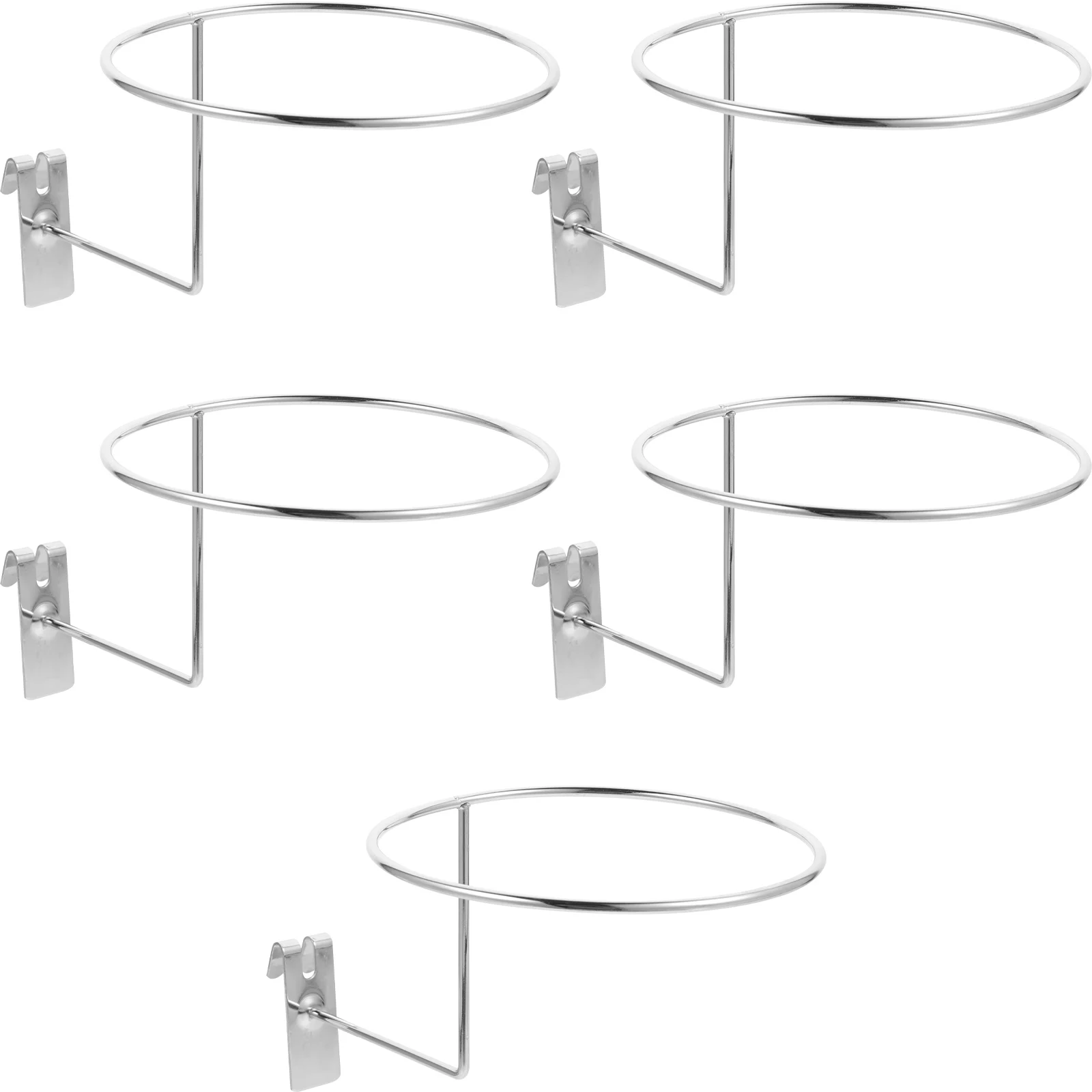 

5 Pcs Grid Metal Hooks Wall Pegboard Basketball Rack Storage Displays Chrome Hats Holder Ball Rack Display