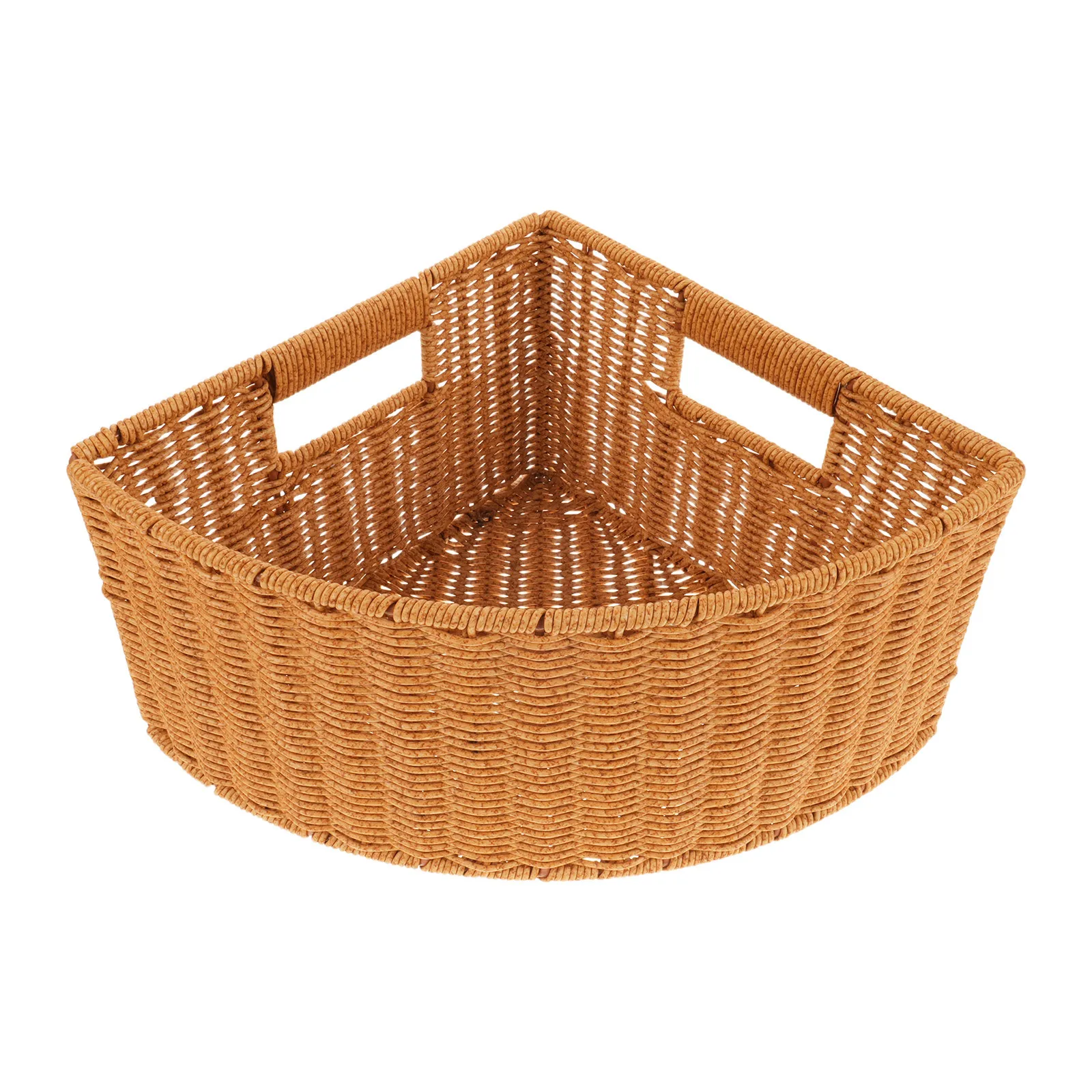 Eck-Aufbewahrungsbox: fächerförmige dreieckige Kunststoffkörbe zum Organisieren von Gegenständen im täglichen Gebrauch im Haushalt, Wohnzimmer und Schlafzimmer