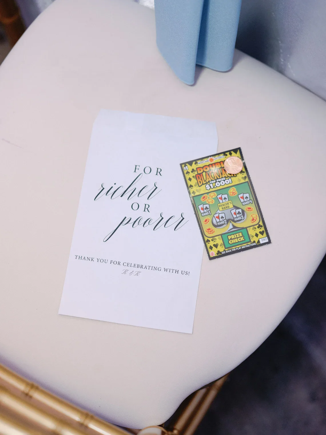 For Richer or Poorer | Scratch Ticket Wedding Favor Bags - Lotto Ticket Bags - Lottery Ticket Holders Lottery Tickets Wedding