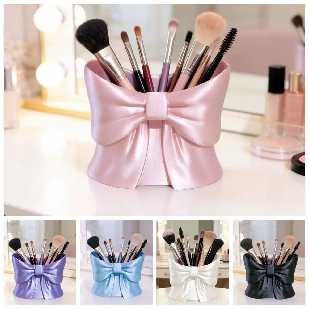 Cute Bow 3D Printed Pen Container TPU 3D Printed Cosmetic Brush Storage Box PS Cosmetic Brush Organizer Desk