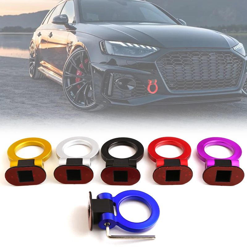 ABS Simulated Racing Towing Hook Decor Sticker, Car Truck Front & Rear Bumper Trailer Ring Styling Accessories 1PCS