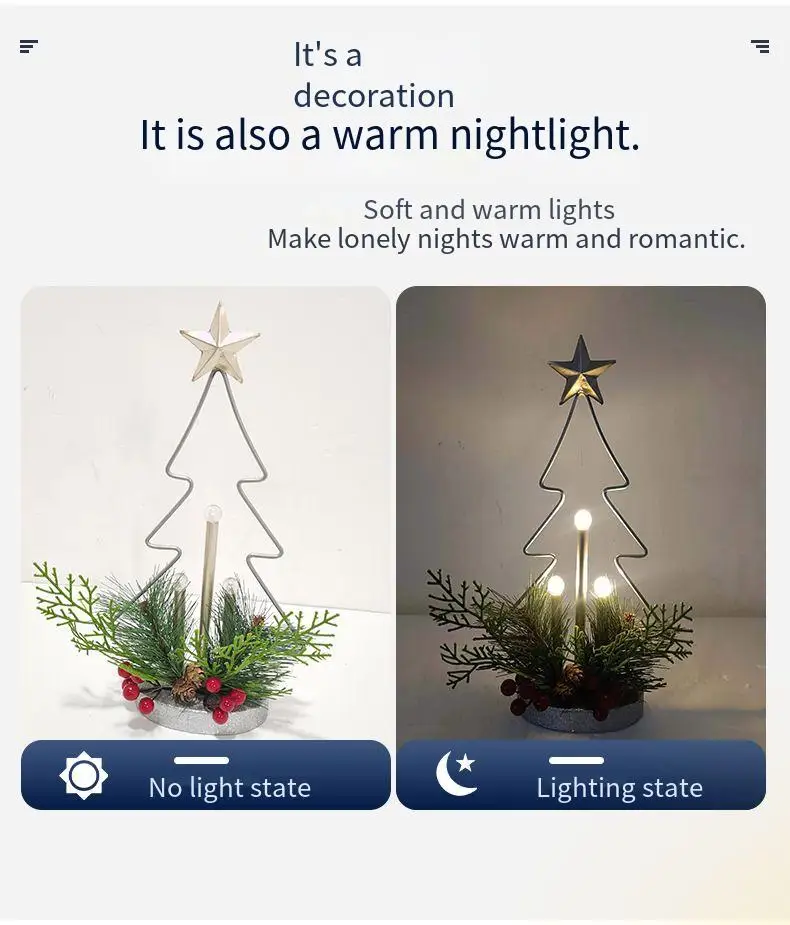 Albero di natale per la casa decorazione della scrivania decorazione dell'atmosfera piccola lampada da notte decorazione Ins regalo di natale