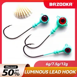 New Fishing Hooks With 3D Eyes 6g 7.5g 12g Zinc Alloy Jig Head Rockfish Lure Bait 2024 Fishing Accessories Pike Bass Winter