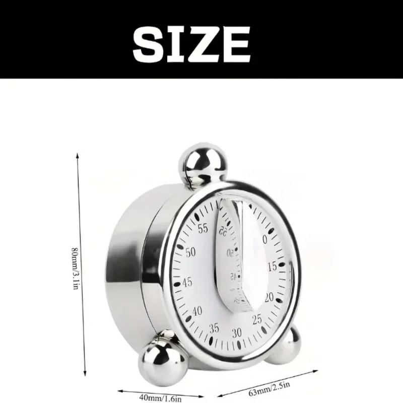 2Pcs Visual Mechanical Timer, 60-Minute Countdown Clock, Time Manager for Kitchen Baking and Classroom Use - Silent and Battery-Free, Classroom Timer, Cooking Timer, Minimalist Design, Compact Timer, Reliable Timer, Countdown Timer
