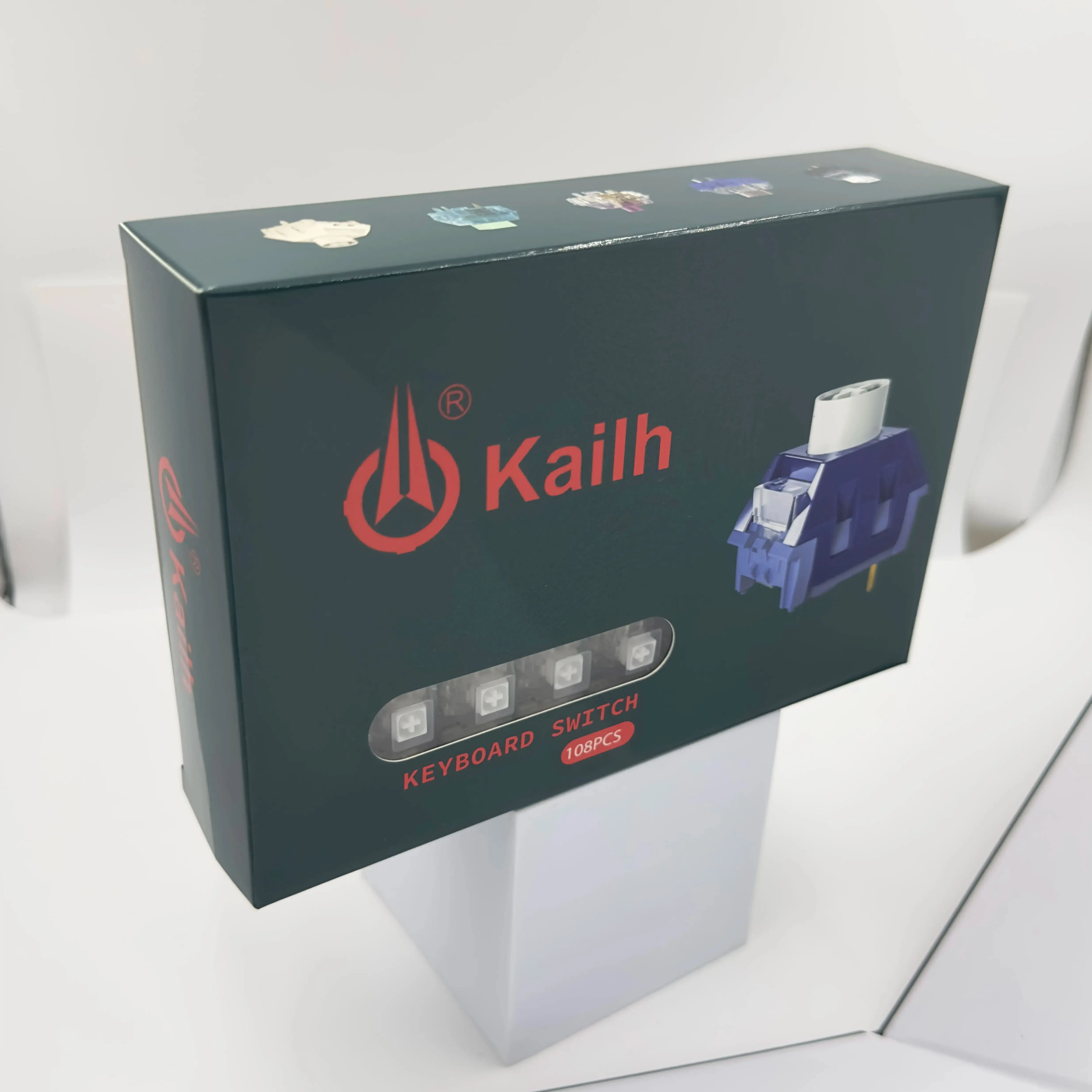 Kailh Box White Pro Switches for mx Mechanical Keyboard,3-Pin Thick Clicky/Firm Response/Gaming/RGB/Crisp Sound Switches