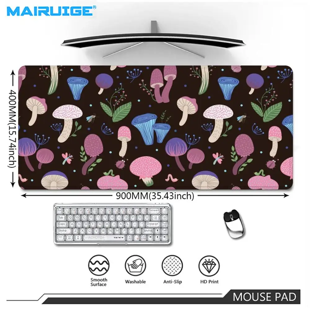 

Colored mushrooms Mouse Pad XXL 90X40cm Computer Keyboard Gaming Mats Desk Mat Large Mousepad 40X45 Table Pads gamer