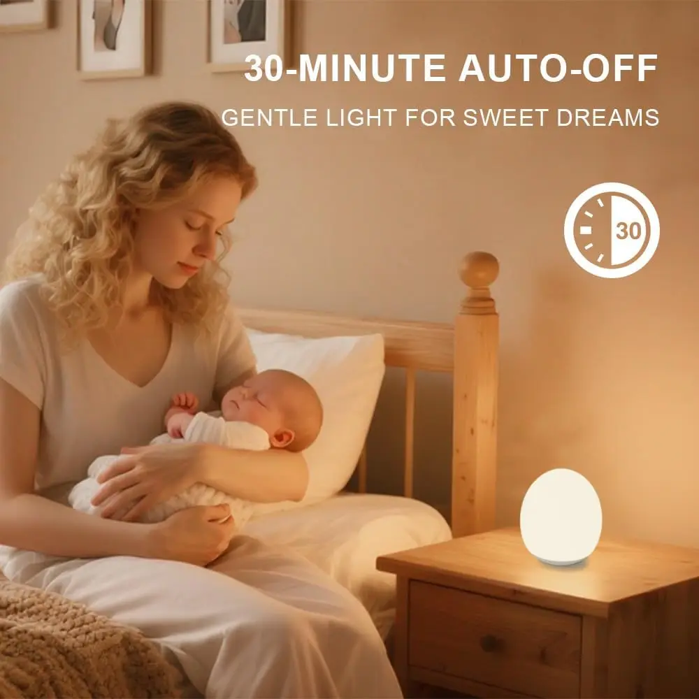 LED Soft Silicone Clap Light Bedroom Nursing Light Children's Room Night Light Timed Charging Option Kids' Gift Festive