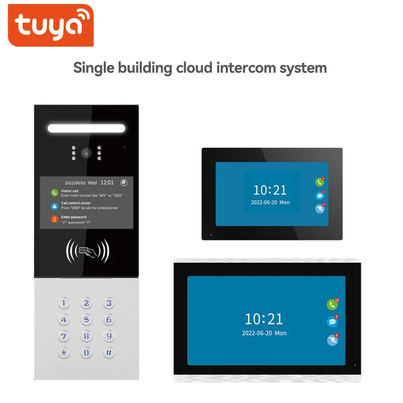 7Inch IPS Screen Tuya APP POE Wire WIFI IP Doorbell Rifd Card Access Control Video Door Phone Intercom Visual Doorviewer