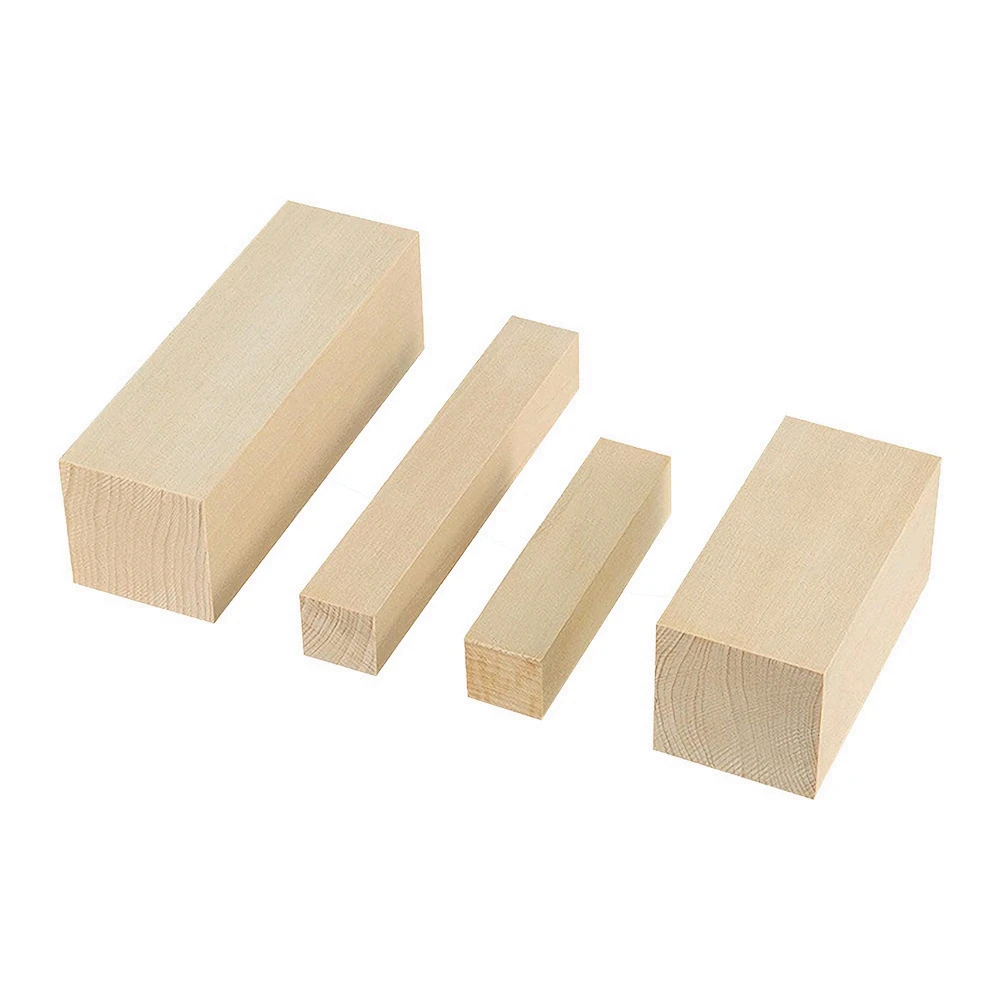 4PCS Basswood Carving Block Natural Soft Wood Carving Block Portable Unfinished Wood Block Carving Whittling Art Supplies