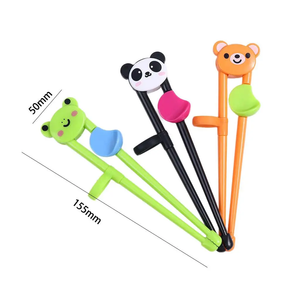 Practical Useful Panda Bear Cartoon Silicone Eating Training Tools Kids Chopsticks Tableware Baby Practice Helper