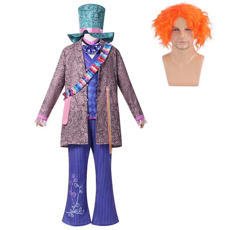 

Anime Alice Coat Hat Tarrant Hightopp Cosplay Outfit Stage Performance Costume Roleplay Party Fantasia Halloween Cosa;2,c'4,h.