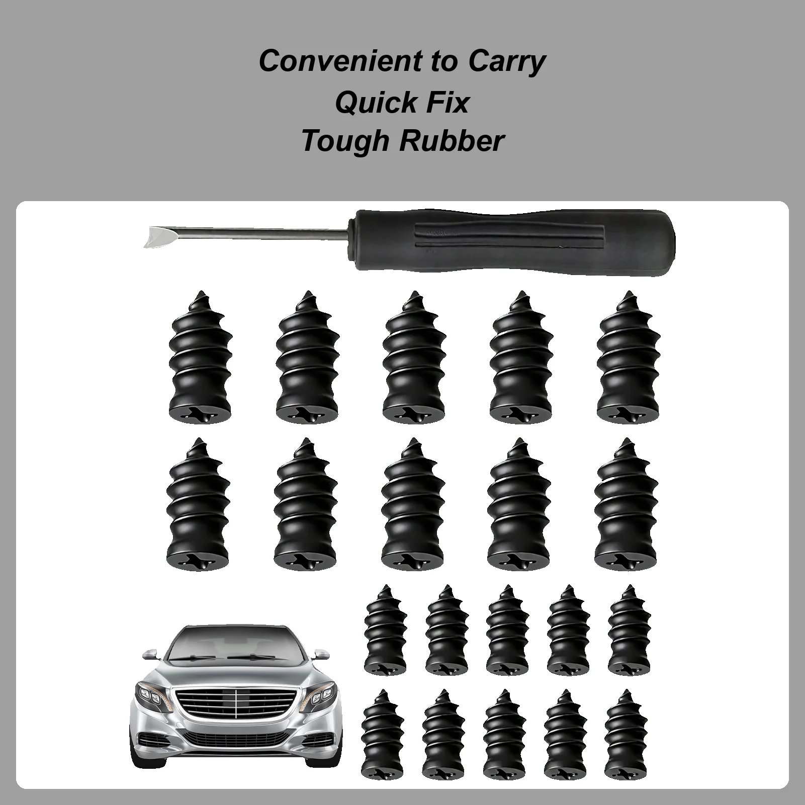 Tire Screw Plug Repair Kit Puncture Mending Tool Spiral Rubber Nails Roadside Long Distance Travel Daily Commuting Camping