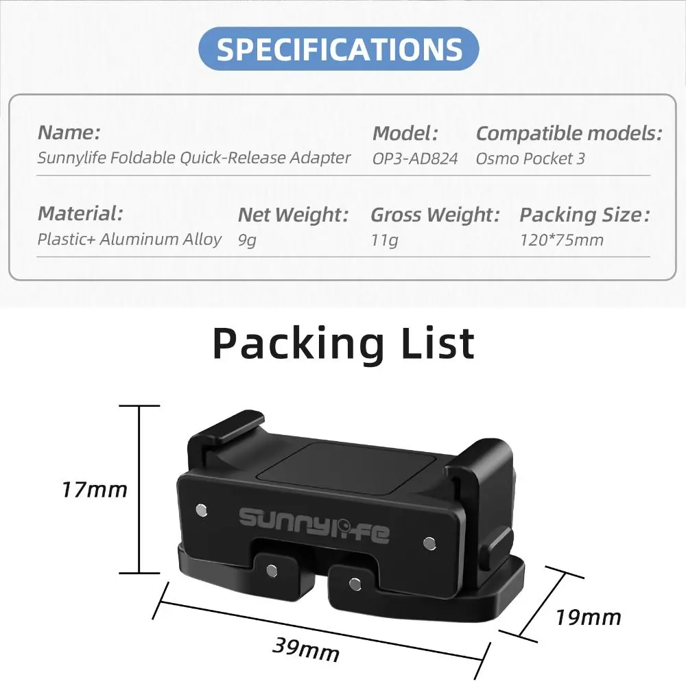 الإفراج السريع المغناطيسي محول تركيب المغناطيسي ABS جبل تمديد قوس عمل كاميرا الملحقات ل DJI Osmo Pocket 3