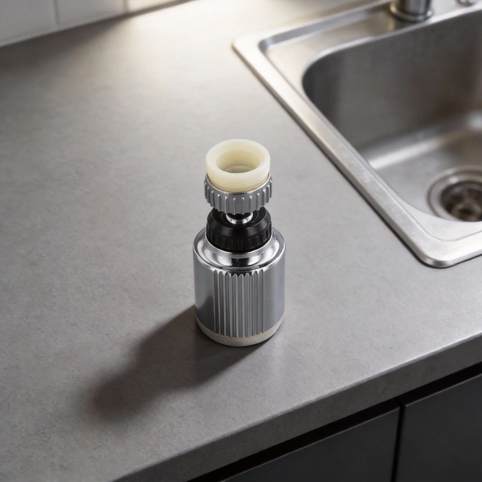 LED Tap Attachment with Temperature Color Change and 360 Degree Rotation for M22/M24 Faucets Featuring Conversion Adapter