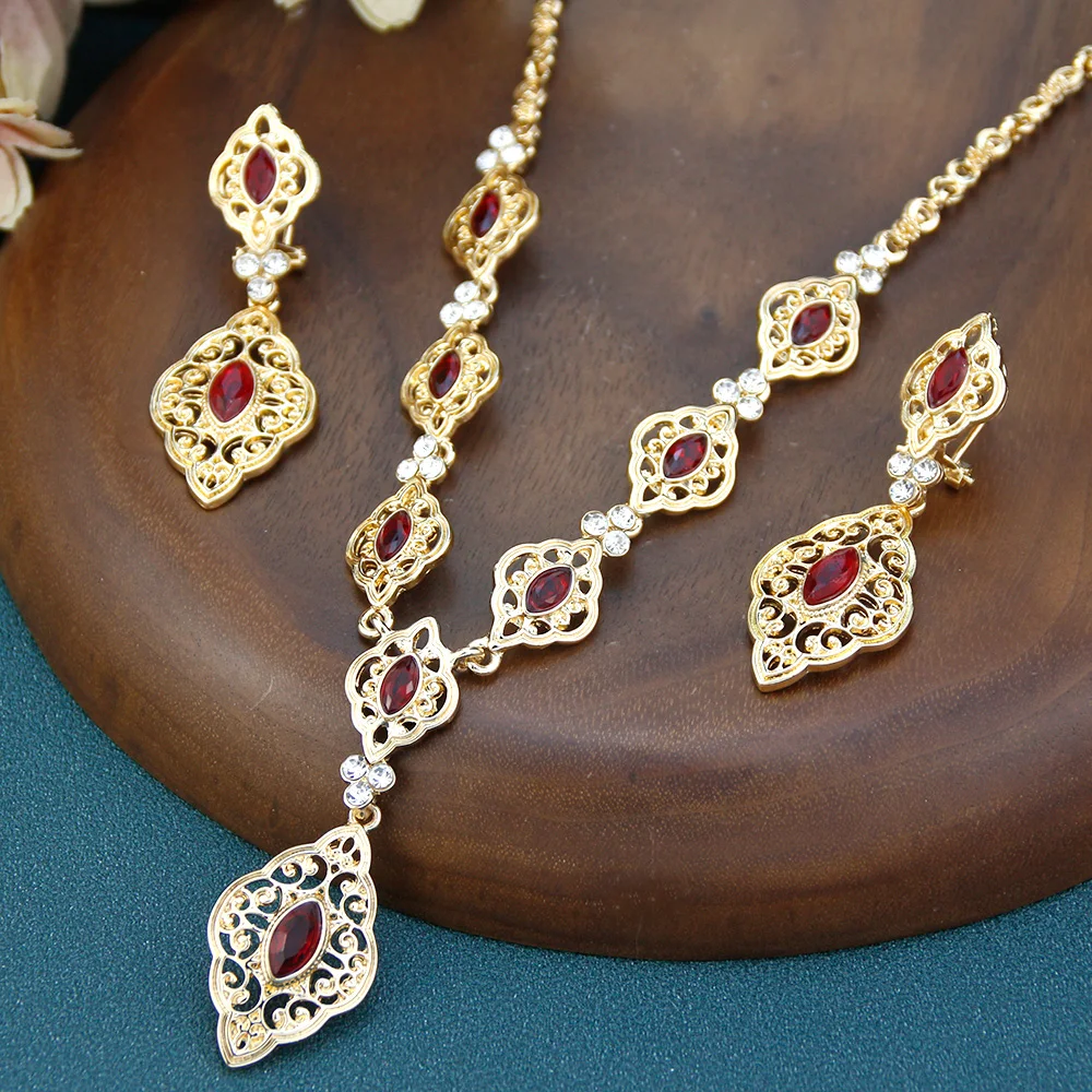 Women's Gold Color Morocco Style Jewelry Set, Elegant Gift