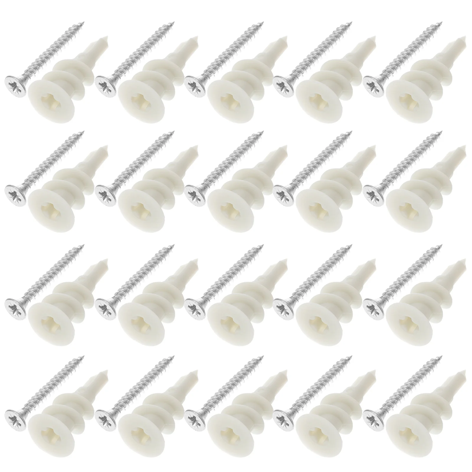 

20 Sets Drywall Anchor Self Drilling Expansion Screws Plasterboard Gypsum Boards Hanging Kit Strong Nylon Iron Wall Mounting