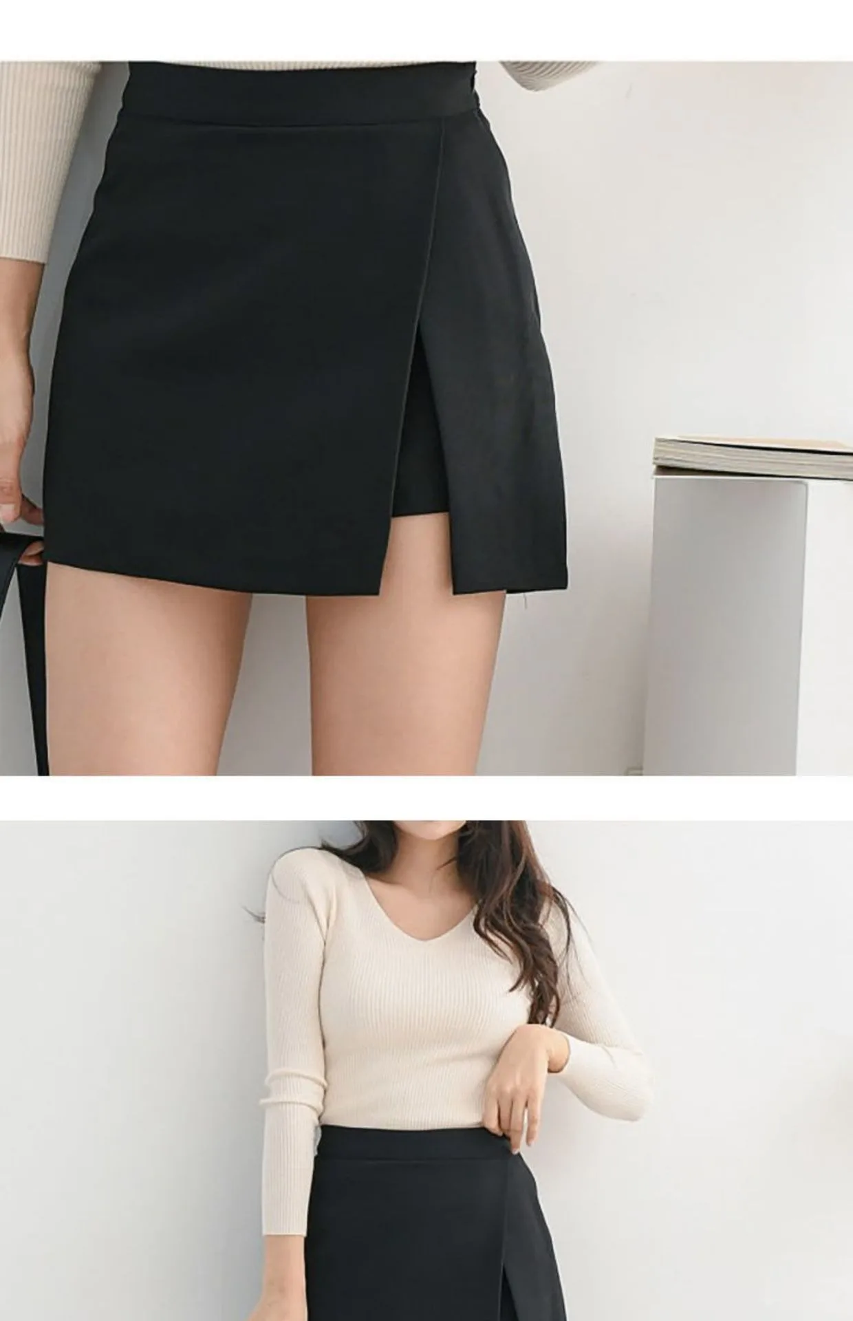 Damenrock mit hoher Taille, A-Linie, lässig, vielseitig, sexy, mit Schlitz, Hüftrock für alle Jahreszeiten – Detail 16