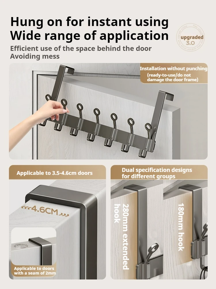 문짝 후크 문짝 행어 후크, 수건 걸이, 코트 및 수건 코트 랙 모자 랙 문짝 행어