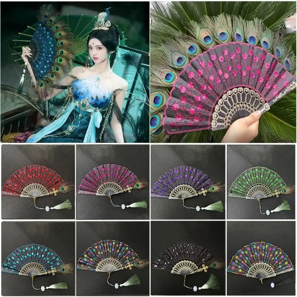 

Черная кружевная складная веер с черной ручкой. Длина: около 35 см с подвеской. Квадратное танцевальное представление. 65 см. Вышивка с блестками.