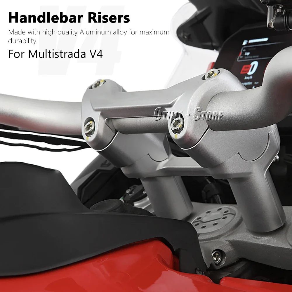 Motorcycle Silver Handlebar Elevated Code Pole Installation Accessories Are Suitable For Ducati Multistrada V4