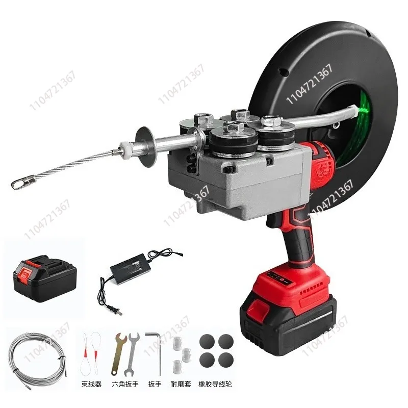Threading Machine Threading Device Automatic Electric Wire Puller Cable Push Wall Rechargeable Li-Ion Stringing Machine