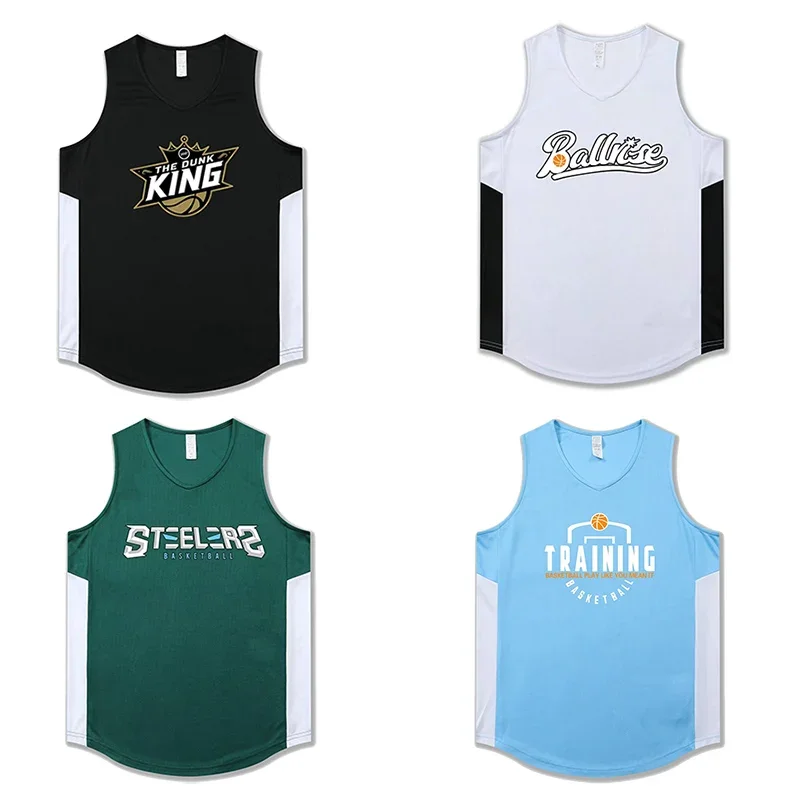 

New Loose Men Running Vest Outdoor Basketball Gym Sleeveless Letter Print Shirt Comfort Quick Dry Fitness Bodybuilding Tank Tops