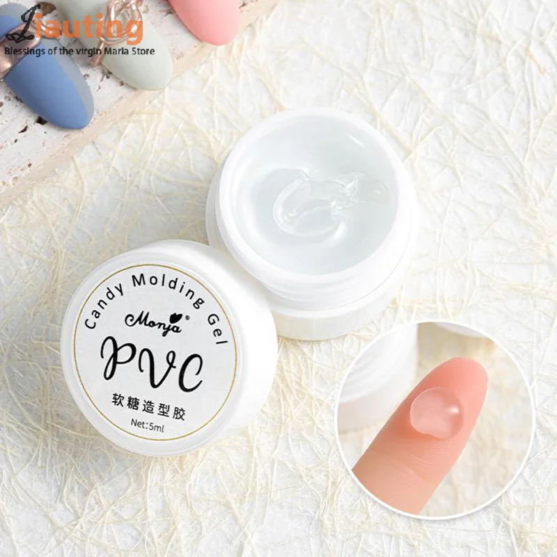 1pcs Pvc Transparent Fudge Gel 3d Non Stick Hand Solid Gel Molding Gel Phototherapy Nail Polish Gel Cooperate With Uv Lamp