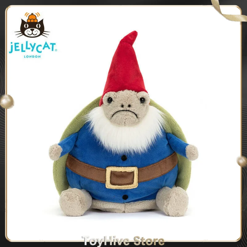 【Na Stanie】Pluszak JellyCat Timmy, ogrodowy gnom, urocza maskotka z niebieskim kapeluszem, dekoracja ogrodowa dla dzieci, fanów, na przyjęcie urodzinowe