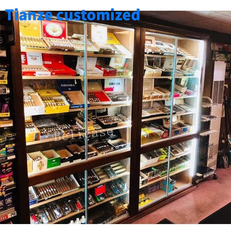 

(Customized) Upgradable Cigar Room Furniture Cigar Humidor Display Smoke Store Led Light 4000 ct Large Cigar Humidor Cabinet