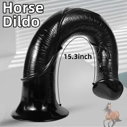 Consolador de caballo realista para mujer Gay, juguete sexual suave, Extra largo, pene Animal, coño Anal, masturbación, pene grande, juego Anal