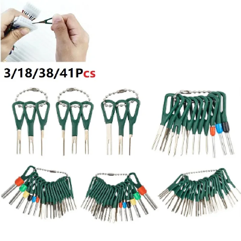 3/18/36/41pcs Car Terminal Removal Tool Wire Plug Connector Extractor Puller Release Pin Extractor Kit for Car Plug Repair Tool