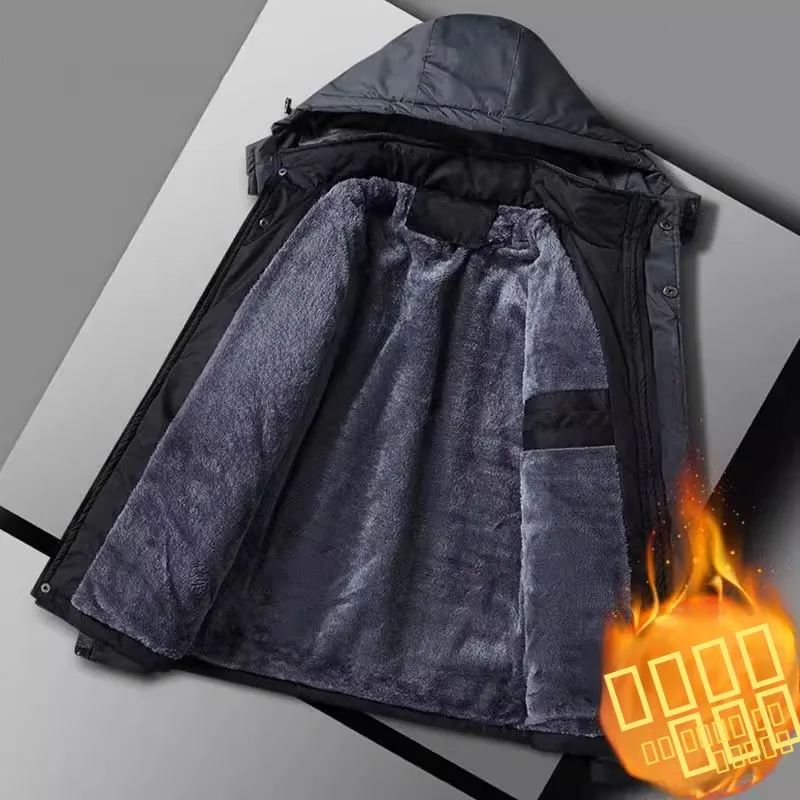 

Мужская зимняя куртка Jaet Thiened Fce из хлопка, рабочая ветровка большого размера, повседневная, с множеством карманов