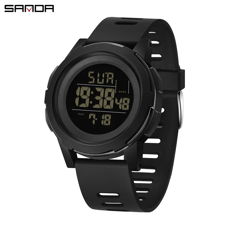 SANDA 2188 Ultra-thin Shockproof Sport Watch for Men Waterproof LED Digital Electronic Mens Wristwatches Military Reloj Hombre