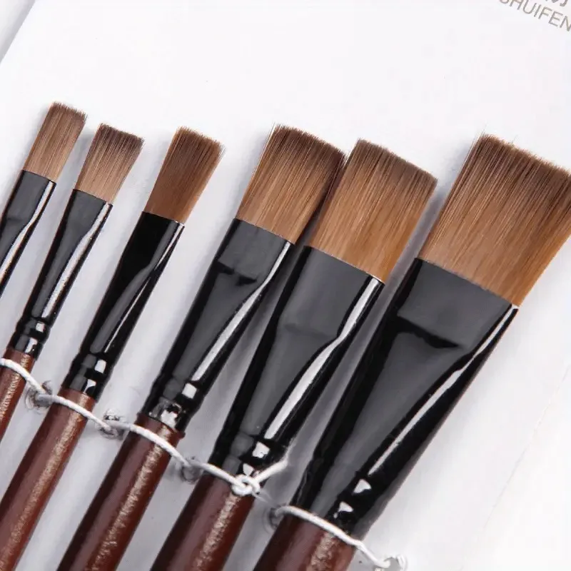 6-teiliges Nylon-Künstlerpinsel-Set – professionelles Set für Acryl-, Öl- und Aquarellmalerei, Kunstmalzubehör – Detail 6