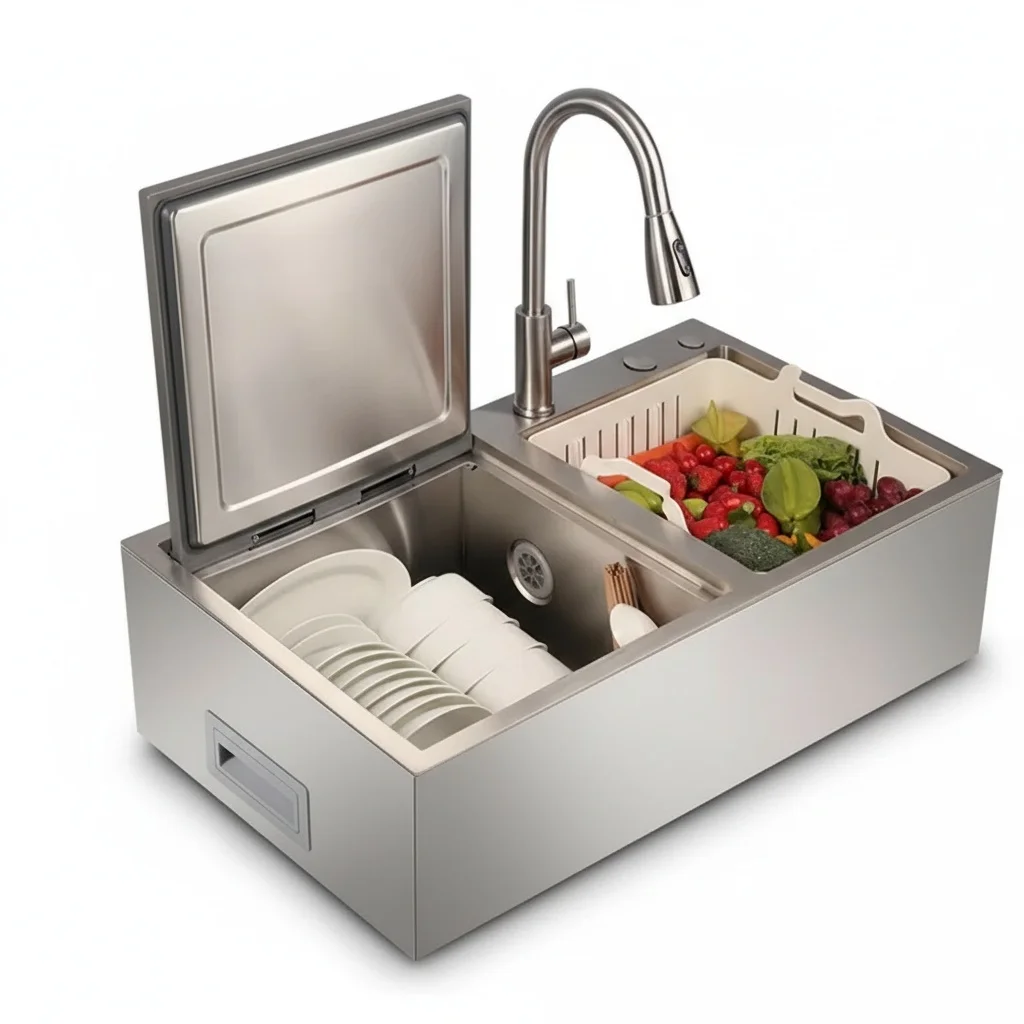 

Компактная посудомоечная машина с верхней загрузкой, вместимость на 4 комплекта, из нержавеющей стали, 3-в-1, без запаха, с функцией хранения и детским замком, для интенсивного использования