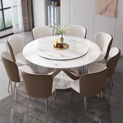 Complete Dining Room Table 4 Chairs Dinning Set 6 Luxury Square Mesa Salon Marble Multifunction Home Furniture Round