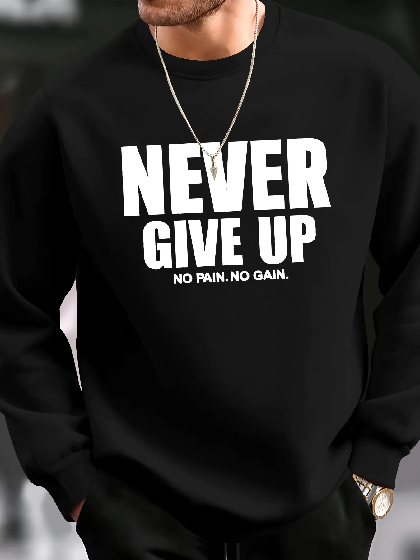 

Men's clothing autumn winter Fleece Crewneck Sweatshirt 100%Cotton fashion warm Male Clothes Oversized Y2K long sleeves Pullover