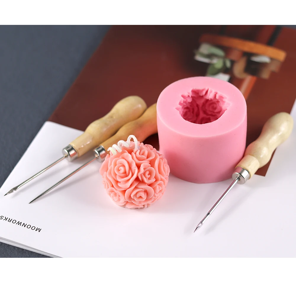 DIY Candle Making Punch Tool Round Hole Cone Crochet Hand Drill for Silicon Mold Practical Gadget Punching Candle Auxiliary Tool